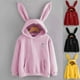 thumbnail image 3 of Sudadera para mujer, sudadera Evansamp con capucha de conejo con orejas largas, de algodón, lisa, tipo jersey, de forro polar, para adolescentes., 3 of 5