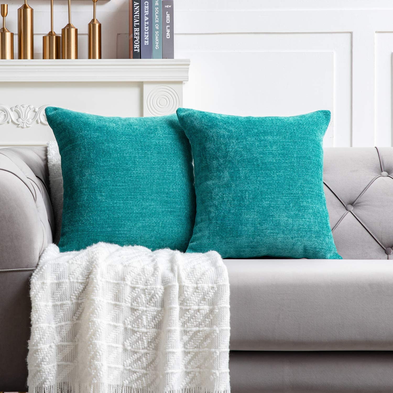 Teal Pillow Covers 18x18 Inch Set of 2 Farmhouse Tealic Decorative Throw Pillow Covers Square Cushion Case for Home Sofa Couch Decoration Walmart
