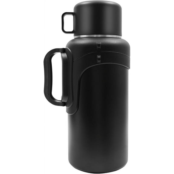 Hot Water Bottle Stainless Steel Large Insulated Bottle 2 Gallon Water Bottle Beverage Bottle with Handle & Lid Vacuum Metal Sports Water Flask Jug Big Thermos for Gym, Hot and Cold Drinks