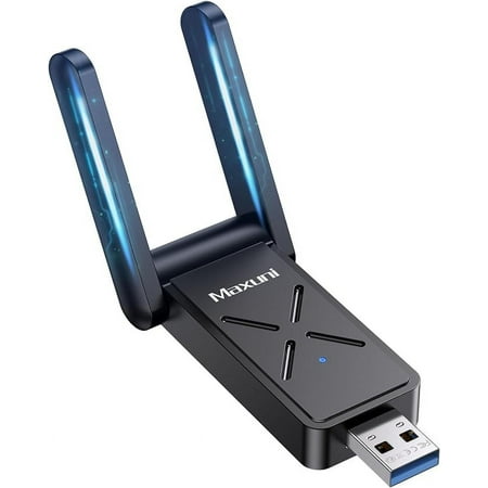 USB WiFi Adapter for Desktop PC, AC1300Mbps WiFi Dual Band Network Adapter with 2.4GHz/5GHz,Dual 5Dbi Antennas, Wireless Adapter for Windows11/10/8/7/Vista/XP, USB3.0