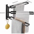 thumbnail image 3 of Toallero Toallero Toallero de baño giratorio con gancho Toallero plegable de aluminio Soporte de pared Toallero Colgador de toallas Estante de cocina Toallero Toallero / B-Plata / 3 barras The New, 3 of 7
