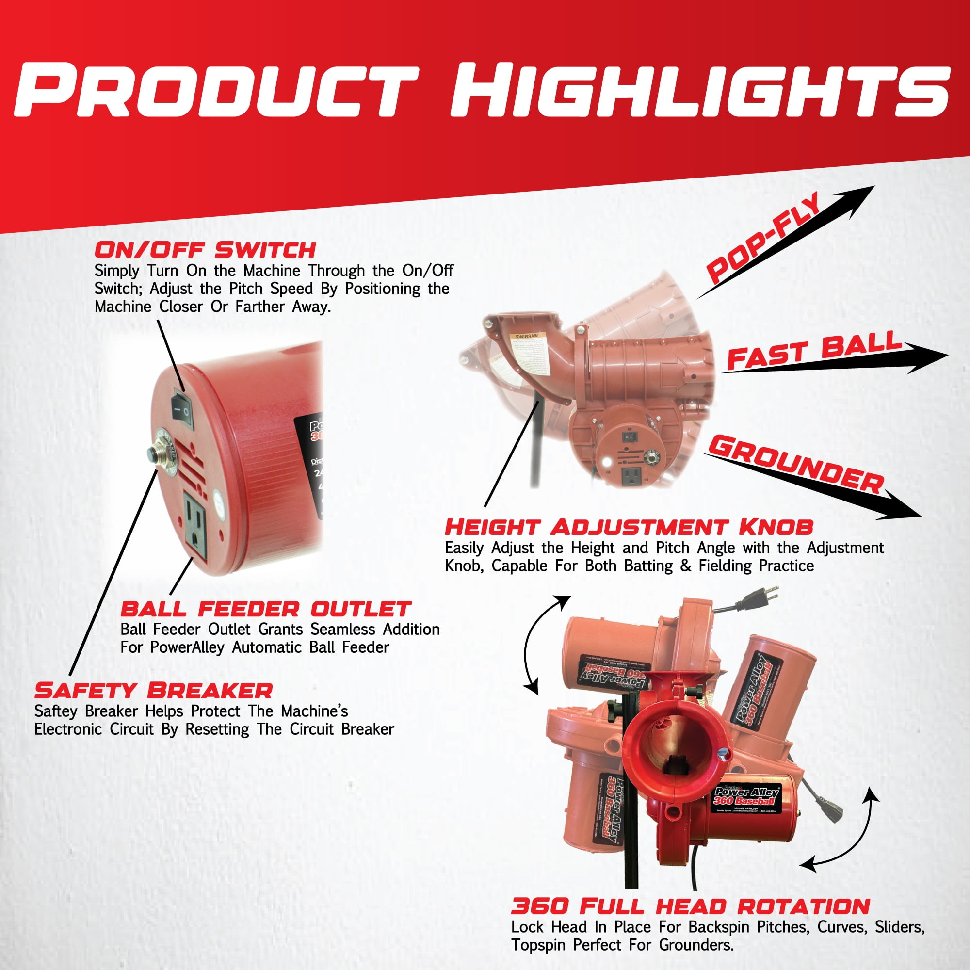 Heater Sports Power Alley Lite BB Machine - Electric