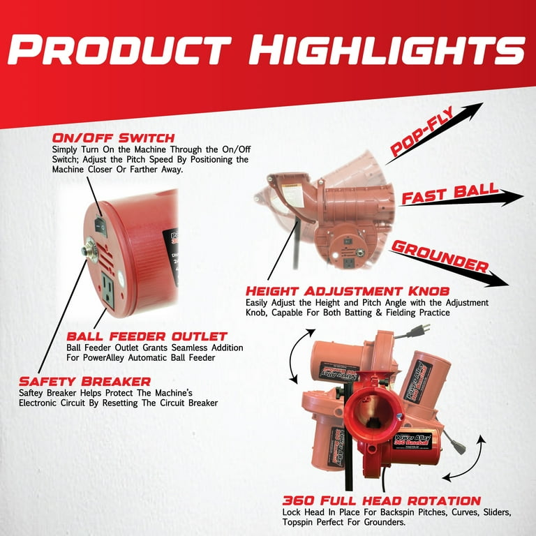 野球　ピッチングマシン　Power Alley Lite 360 Heater Sports Power Alley Lite BB Machine - Electric