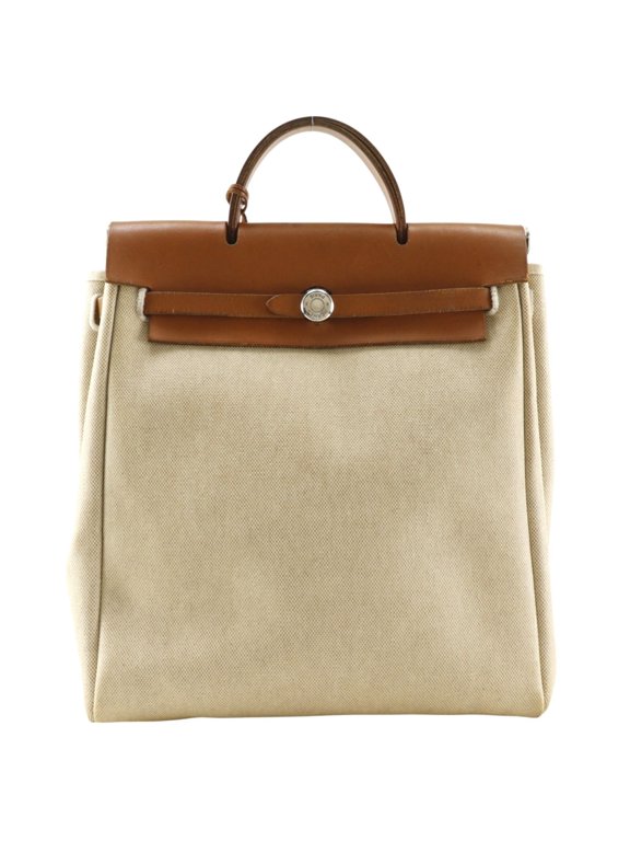 Pre-Owned Hermes Herbag add PM Backpack/Daypack, Toile H, 2000, Beige, 2-way, A5 size, Belt...