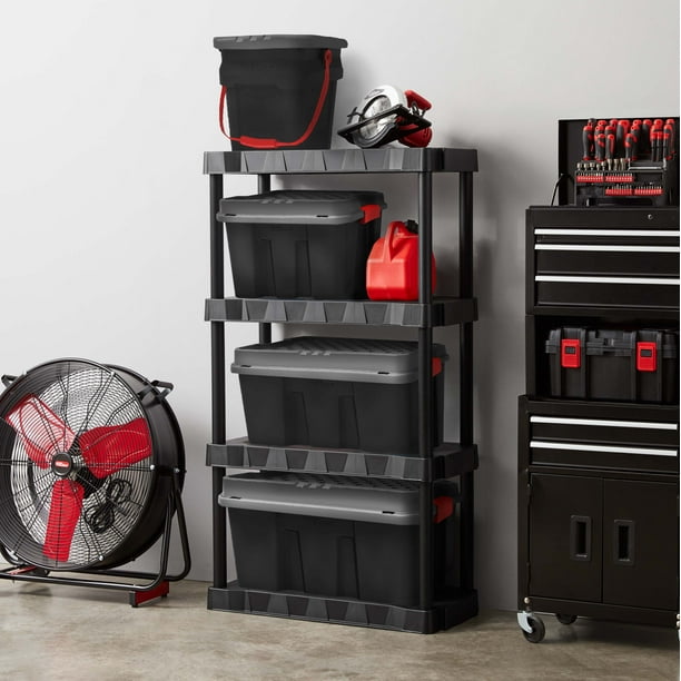 Hyper Tough 21 Gallon Plastic Material Storage Tote, Black