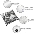 thumbnail image 6 of nygtbtfer  Throw Pillow Covers Polyester Pillow Case,Fashionable Decorative Square Pillowcases Covers for Couch Sofa Bed,Living Room Sofa,Farmhouse,,Black and White Skull White, 6 of 7