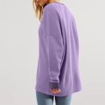 thumbnail image 6 of CaComMARK PI Women's Waffle Top Clearance Long Sleeve Round Neck Loose T-Shirt Fashion Casual Pullover Purple 12(XXL), 6 of 6