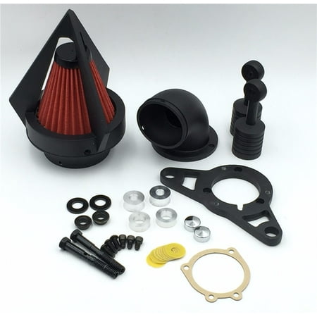 HTT-MOTOR Motorcycle Matte Black Triangle Air Cleaner Filter For Harley Softail Fat Boy Dyna Street Bob Wide