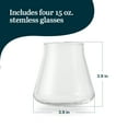 thumbnail image 3 of Libbey Magnitude Stemless Wine Glasses Set of 4, Tulip Shaped 12 Oz Stemless Wine Glasses, Modern Stemless Glass Tulip Bowl for Wine, Cocktails, 3 of 6
