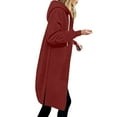 thumbnail image 4 of HAiming Women Oversize Zip up Long Hoodies Jacket Casual Long Sleeve Hooded Sweatshirt Outwear with Pockets, 4 of 7