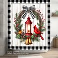 thumbnail image 2 of JOOCAR Cardinal Bird Lantern Wreath Polyester Shower Curtain for Home Bathroom Bath Tub Decor 72x72 inch, 2 of 5
