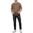 thumbnail image 2 of Glitter See Through Tee for Men's Short Sleeves Party Clubwear Metallic Shiny Mesh Sheer T-Shirt 2XL Golden, 2 of 5