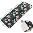 thumbnail image 2 of SKYSONIC 2X6 Feet Pink Roses Flower Runner Rug with Rubber Backing, Black Deep Green Strips Non Slip Entryway Rug Runner Washable Soft Area Rug Carpet for Hallway Bedroom Kitchen Decor, 2 of 6