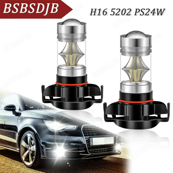 For GMC Yukon 2007-2016 LED Fog Light Bulbs 6000K Bright White Kit H16 5202