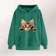 thumbnail image 2 of Chandail à Capuche Graphique Chat Mignon pour Femmes, Confort Décontracté, Robe à Capuche Athlétique avec Fermeture Éclair, Chandails en Molleton et Tuniques Longues pour Dormir, 2 of 4