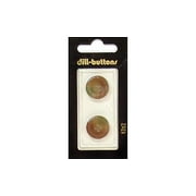 Dill Buttons 18mm 2pc 4 Hole Brown