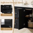 thumbnail image 4 of 36 inch Wall Mounted Bathroom Vanity with Sink, Floating Bathroom Cabinet with 2 Drawers, Ceramic Sink, Adjustable Shelf, Modern Black Vanity for Small Bathroom, Space Saving Storage, 4 of 19