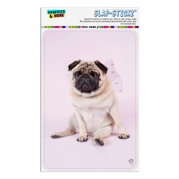 Pug Puppy Dog with Angel Wings Pink Home Business Office Sign