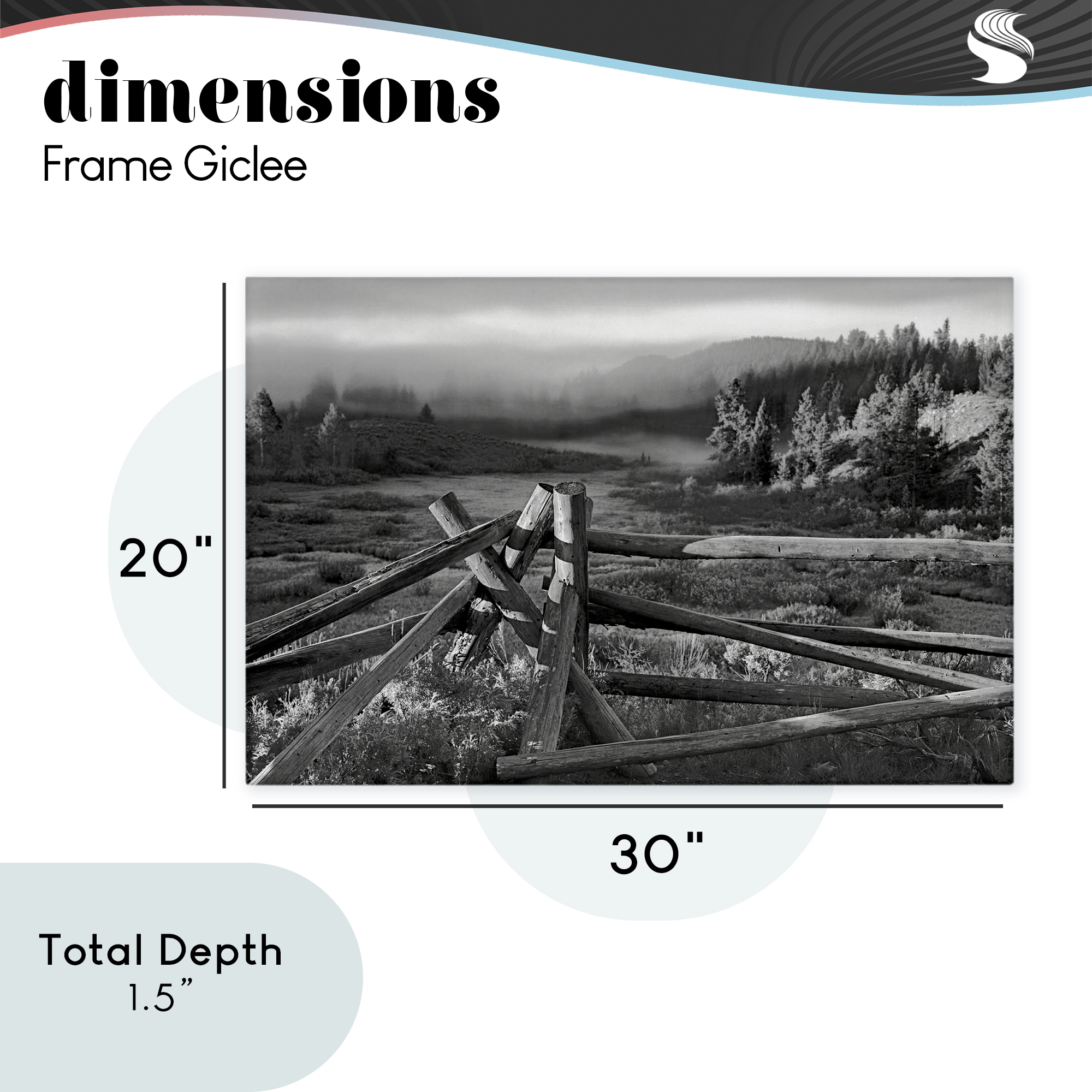 Grand Tetons Fence Beyond Canvas Wall Art, design by MJ Photography