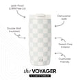 thumbnail image 2 of Simple Modern 16 fl oz Insulated Stainless Steel Voyager Tumbler with Insulated Flip Lid|Sea Glass Sage Checkmate, 2 of 7
