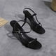thumbnail image 1 of MKLEKYY Sandalias Ortopédicas para Mujer, Sandalias de Verano Con Tiras y Tacón Alto, Con Tira Fina y detalle de Hebilla., 1 of 4