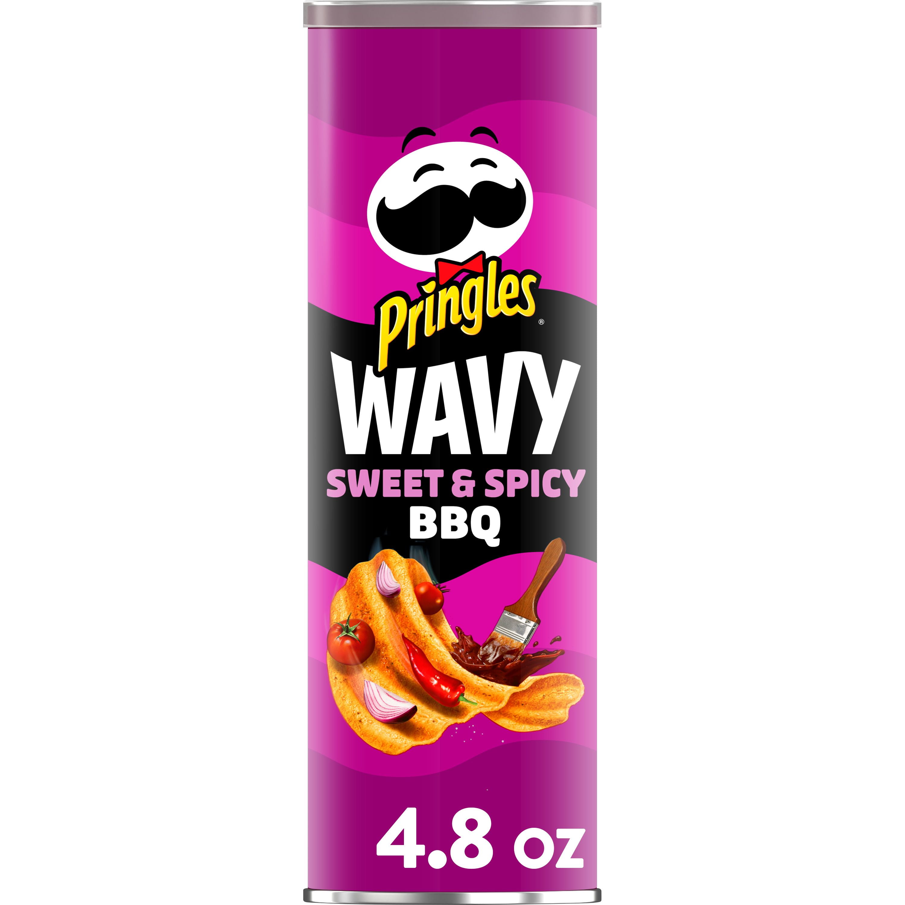 Pringles, Potato Crisps Chips, Sweet and Spicy BBQ, Snacks On The Go, 4