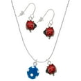 thumbnail image 1 of Delight Jewelry Silvertone 3-D Frosted Blue Resin Ornament with Crystals Red Lucky Ladybug Necklace and Dangle Earrings Set, 1 of 6