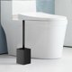 thumbnail image 5 of Escobilla de baño con mango de acero inoxidable | Limpiador de inodoros compacto moderno para baño | Cepillo de cerdas largas | Base antideslizante duradera | Gris Blanco | 13.6 pulgadas | 1 Paquete, 5 of 9