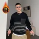 thumbnail image 3 of Camisetas para hombre, sudaderas estéticas empalmadas, tops a rayas, ropa masculina, negro, lujo, otoño 2024, diseñador coreano, social, xl, emo, 3 of 5