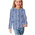 thumbnail image 4 of Ugoldhm Girls Long Sleeve Tops Round Neck Tunic Loose Shirts Fashion Graphic Printed Tees, 4 of 5