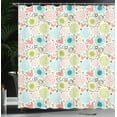 thumbnail image 4 of Ambesonne Cartoon Shower Curtain, Abstract Hearts Doodle, 69"Wx84"L, Multicolor, 4 of 5
