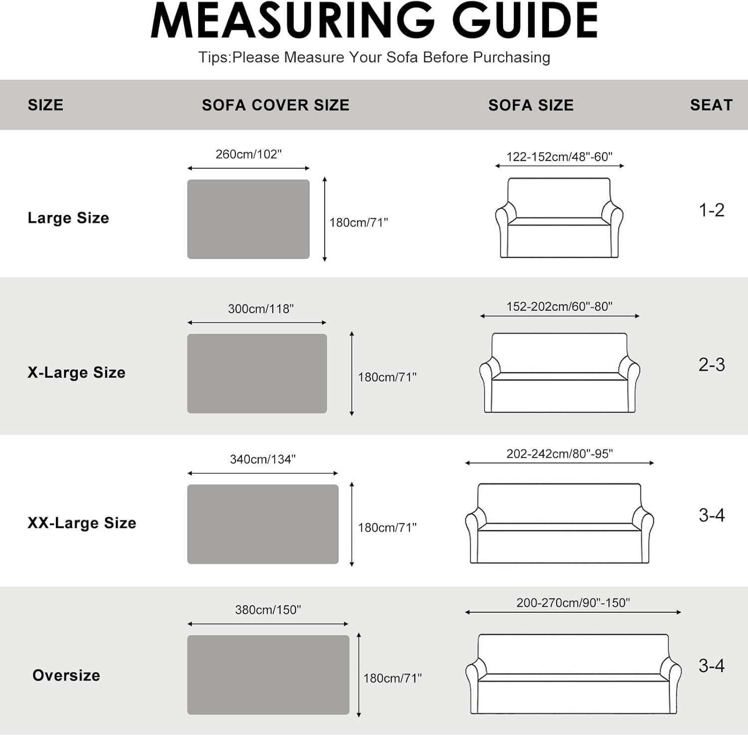 TOPCHANCES Sofa Slipcovers, Couch Throws Blanket for 2 3 Seats Sofa, Sectional Couch Covers for L Shaped Couch (71"x 118", Black)