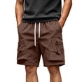 thumbnail image 2 of COSFO Work Mens Shorts Cargo Solid Casual Shorts Solid Relaxed Fit Elastic Waist with Pockets Drawstring Shorts, 2 of 9