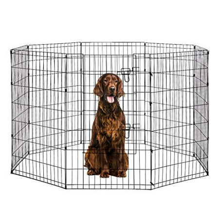 42-Black Tall Dog Playpen Crate Fence Pet Kennel Play Pen Exercise Cage -8