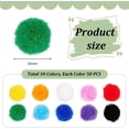 thumbnail image 2 of 500 unidades de pompones de 20 mm en 10 colores, bolas suaves para manualidades, adornos y decoración., 2 of 7