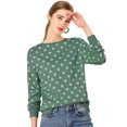thumbnail image 1 of Blusa de punto de Lunares Allegra K de Manga Larga con cuello redondo Elástico Invierno otoño para Mujer Verde S, 1 of 6