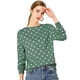 thumbnail image 1 of Allegra K Jersey De Punto De Lunares De Manga Larga Con Cuello Redondo Elástico De Invierno Oto?o Para Mujer Verde XL, 1 of 6