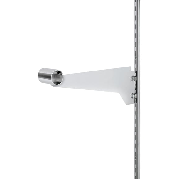 SSWBasics 12 inch Round Chrome Hangrail Bracket for Slotted Standard - ½ inch slots 1 inch on center - Pack of 4-