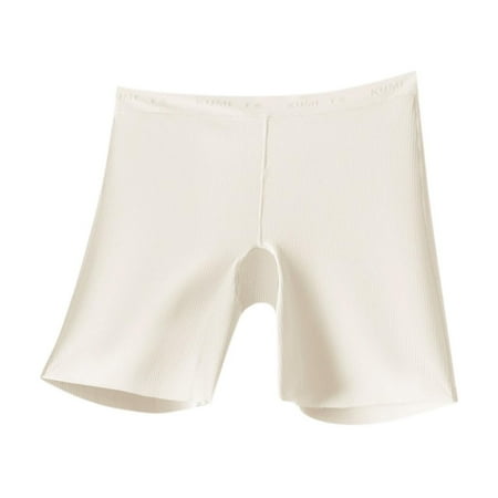 Eltusu Girls Bike Shorts Cotton Tight Elastic Waist Soft Summer Shorts Beige Size 8-9 T