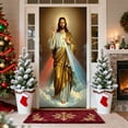 thumbnail image 5 of Uutvery Religious Christmas Door Cover, Nativity Scene Door Hanging with Savior Mary Three Kings, for Church Home Decor Holiday Celebration, Festive Banner for Christmas, 70.87x35.43 inches, 5 of 6