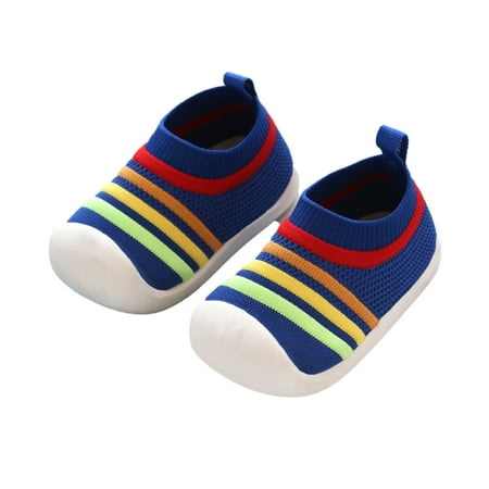 POIUYTR Uinsex Infant First Walking Shoes Soft Rubble Sole Slipper Lightweight Slip On Sneakers Non-Slip Toddler Sock Shoes for Baby Boys Girls