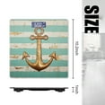 thumbnail image 2 of Bathroom Scale, Highly Accurate Digital Body Scale,Precisely Measures Weight up to 400 lbs-Vintage Gold Nautical Anchor On Aquamarine Striped Background, 2 of 4