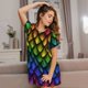 thumbnail image 3 of Balery Dragon Scales Camisón de manga corta con cuello redondo para mujer, cómodo y elegante., 3 of 6