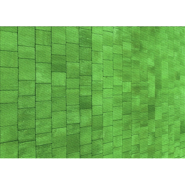Ahgly Tapis Rectangulaire Lavable en Machine Intérieur Transitionnel Vert Lime Foncé, 2 Pieds x 4 Pieds
