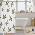thumbnail image 3 of Manfei Rustic Duck Camo Shower Curtain 72Wx78L, Old Fashion Camouflage Bath Curtain, White Green, 3 of 5