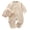 Beige, variant on Ruyang Baby 2 Piece Outfits Cotton Linen Button-down Long Sleeve Bodysuits and Hat Summer Toddlers Casual Crawling Clothes