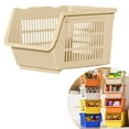 thumbnail image 2 of Plastic Stackable Bins for Pantry, Heavy Duty Large Stacking Bins Open Front, Toy Organizers, Kitchen, and Bathroom Essentials (Blue/1 Pcs) 9.45x13.39x7.47", 2 of 6