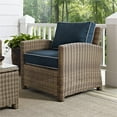 thumbnail image 2 of Pemberly Row Wicker Patio Chair in Brown and Navy, 2 of 8