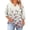 Beige, variant on Oversize Blouse Tops for Women 3/4 Length Sleeve Keyhole Neck Blouse Floral Print Collared Breathable Tops Trendy Summer Tee,White(XXXXXL)