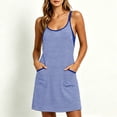 thumbnail image 5 of Karight Women's Summer Athletic Mini Dress Sleeveless V Neck Built-in Shorts Striped Tennis Workout Vacation, 5 of 8